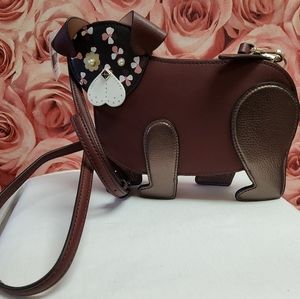 NWT Kate Spade Floral Pup Cherrywood Dog Crossbody